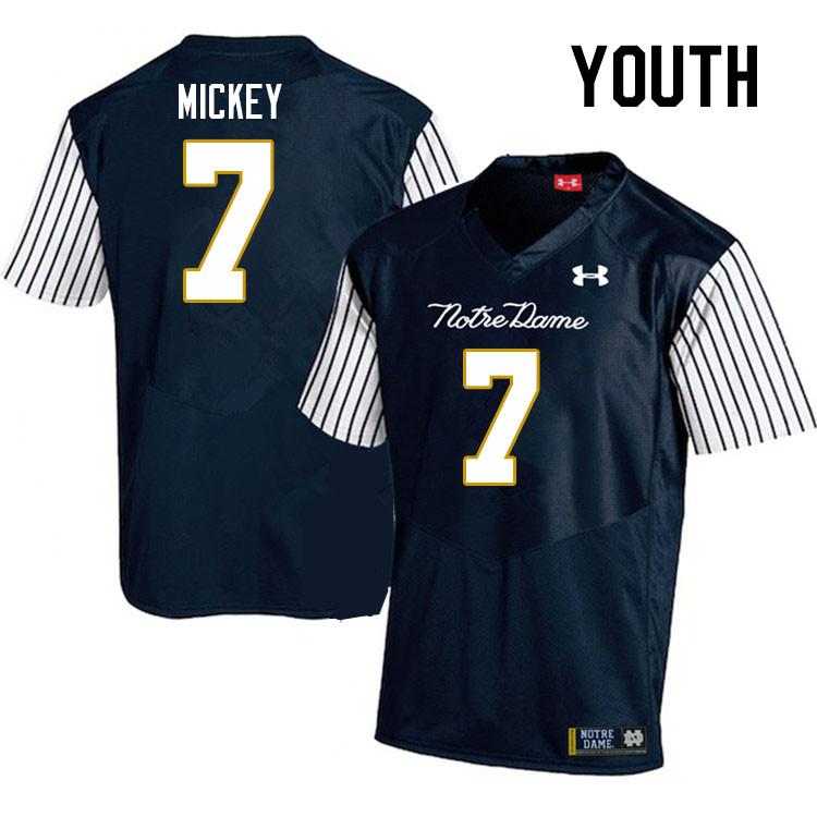 Youth #7 Jaden Mickey Notre Dame Fighting Irish College Football Jerseys Stitched-Alternate - Click Image to Close